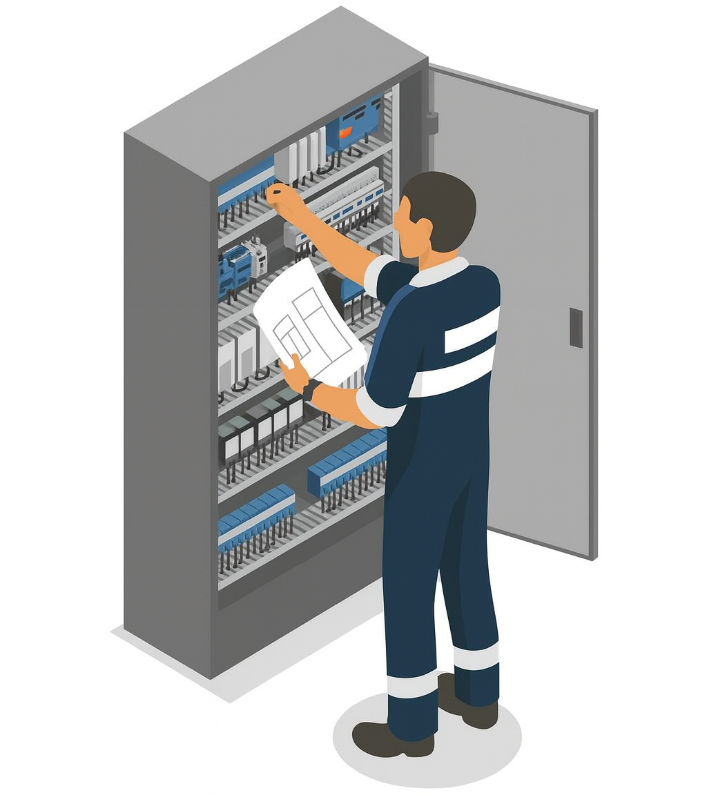 Engineer presenting FAT results